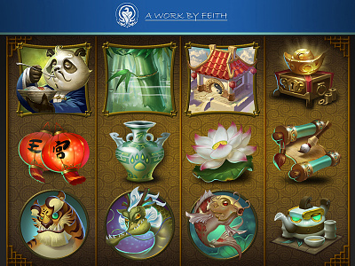 Icons chinese style chinese icon panda slots 中国风