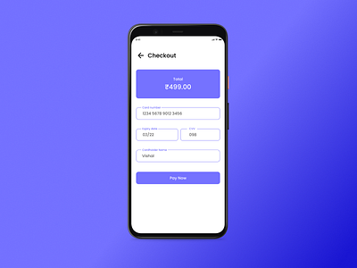 Checkout screen for an App #DailyUI app app checkout screen card card checkout card payment cehckout checkout app ui pay pay via card pay with card payment screen ui