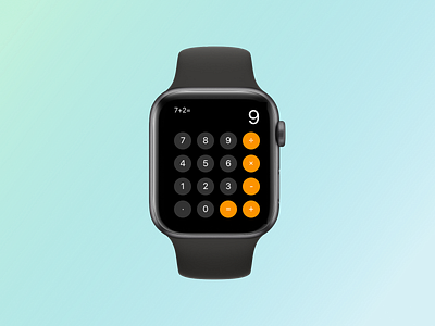 Calculator for smartwatch #DailyUI app apple watch calculator calculator ui ui user interface watch watch ui