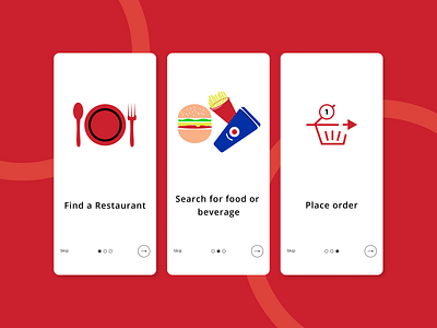 Splash screens for a food delivery app
