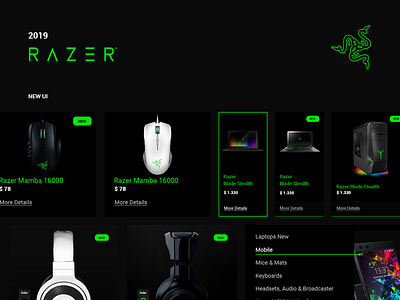 Razer Concept headsets mouse ui ux