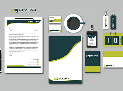 Byrd Electrical Stationary design branding creative logo design fiverr graphic design illustration logo logo design logo maker