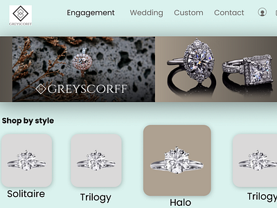 Jewelry Web Site Design: Landing Page / Home Page UI creative logo graphic design