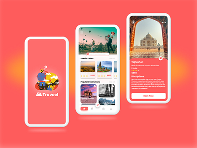 Travel App Design adventure app clean mobile mobile app mobile template mock up tour travel app travelling ui ui ux design