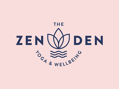 The Zen Den den flower logo plant surf water waves wellbeing yoga zen