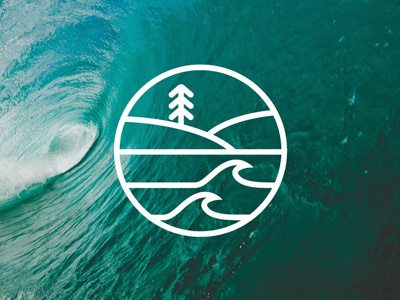 Surf School Logo hills school surf tree wave