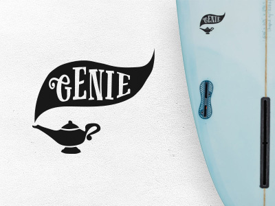 Genie decal genie illustration lamp logo surf surfboard