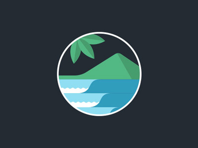 Surf Resort Logo adventure badge logo mountain nature outdoors surf surfing travel trees wave waves