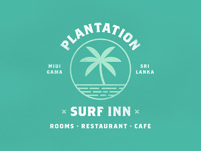 Plantation Surf Inn beach cafe holiday hotel logo ocean palm tree restaurant surf tourism travel