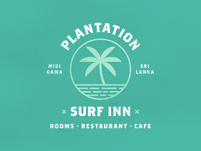 Plantation Surf Inn beach cafe holiday hotel logo ocean palm tree restaurant surf tourism travel