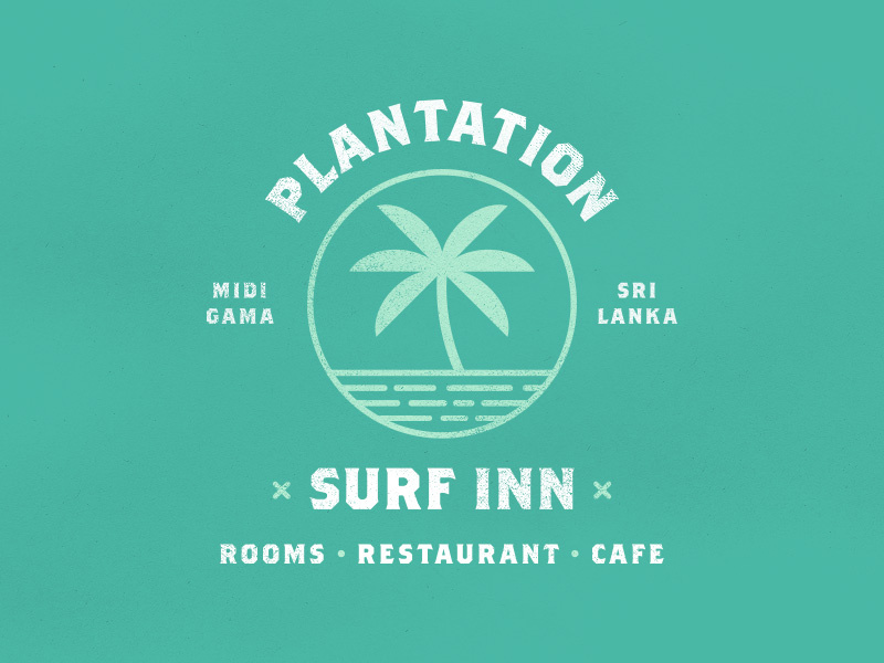 Plantation Surf Inn tourism cafe restaurant ocean travel holiday beach surf hotel palm tree logo