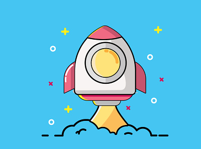 Illustration of Rocket design graphic design icon illustration minimal vector