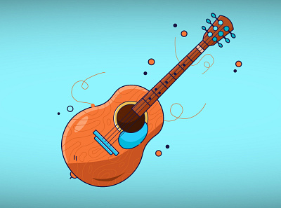 Illustration of Guitar app design graphic design illustration ui ux vector