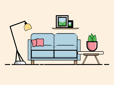Illustration of Living Room design graphic design illustration logo ui ux vector