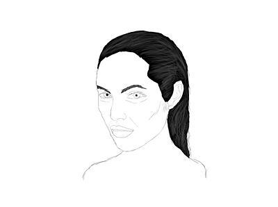 Line Art of Angelina Jolie branding design graphic design illustration logo typography ui