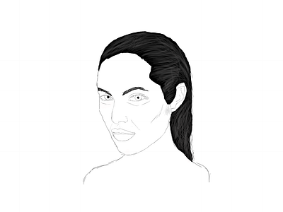 Line Art of Angelina Jolie