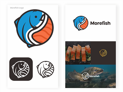 Morefish Logo Concept animation branding design fish fish logo graphic design illustration logo modern modern logo salmon salmon logo
