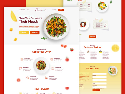 Online Food Ordering conversion landing page landingi layout web design webdesign website www