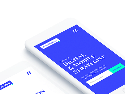 Mobile Strategist blue brand clean design flat mobile personal product strategy typography ui ux