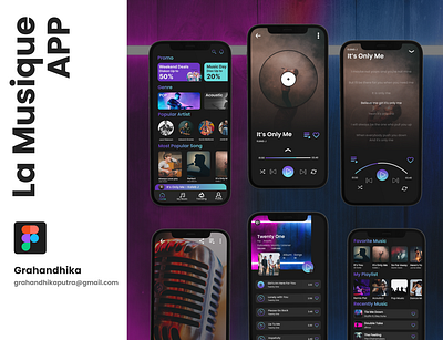 La Musique APP app figma mobile app music app ui