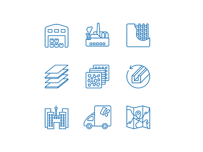 KMD facade systems icons set