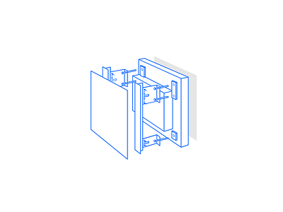 Tech illustration for KMD Facade Solution branding drawing facade figma graphic design illustration illustrator item photoshop ui ux vector