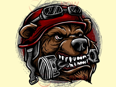 Biker Bear 3d animation branding design graphic design icon iconic illustration logo motion graphics ui ux vector