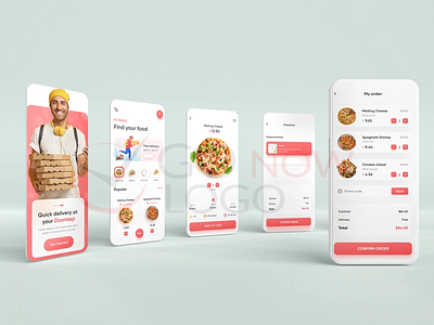 Food Delivery App Design 3d animation branding design graphic design icon iconic illustration logo mobile app motion graphics ui ux vector web app