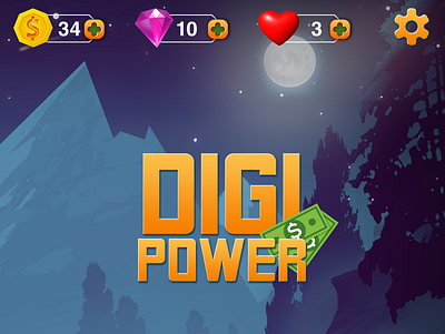Digi Power - Game Design 3d branding design game design graphic design iconic illustration logo mobile design ui ux