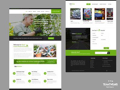 Garden Business website design landing page