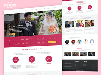 Matrimony - Web development landing page design