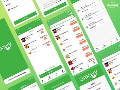 On-demand Grocery app screens design