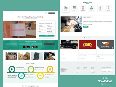 Logistics website design landing page