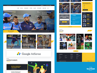 Sports News -web development landing page design