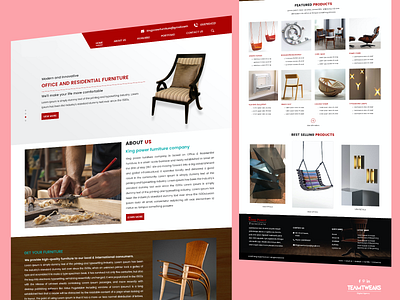 Furniture - web development landing page design