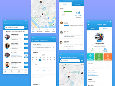 On- demand service booking app - Design (UI/UX)