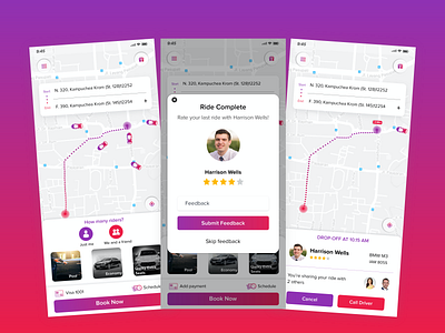 Taxi booking App Development - Design (UI/UX) appdesign branding deliveryapp design illustration landingpage logo uber like app ui vector webdesign