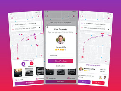 Taxi booking App Development - Design (UI/UX)