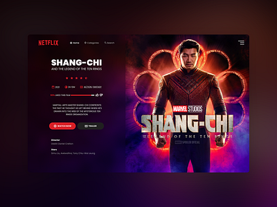 Netflix Shang Chi Landing Page Concept movie netflix ui ux web webdesign website