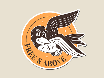 Free and Above Sticker bird birdy dribbblers only for a good cause illustration mental health sticker