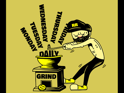 The Daily Grind coffee grinder comic daily grind doodle grinder illustration