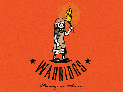 Warriors (3) closed design drawing flame illustration owner shop warriors worker