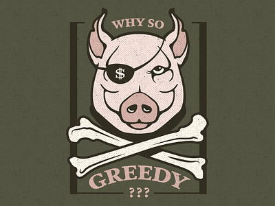 Grocery Store Pirates greed illustration line work pig pirate symmetry
