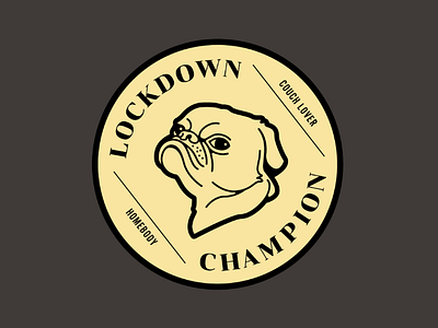 Quarantine Pro badge colours dog illustration pug quarantine