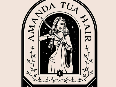 ATHC Detail 1 badge hair illustration logo tarot woman