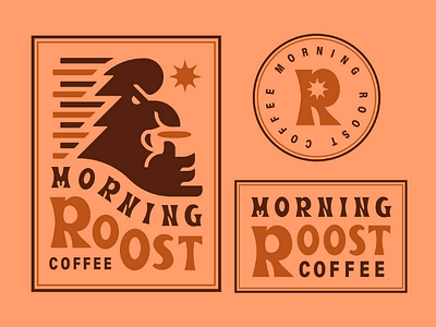 Morning Roost Coffee V2 badge design badge logo coffee logo morning rooster