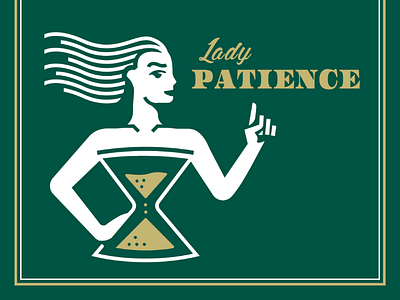 Lady Patience V2 badge girl hourglass illustration lady logo patience
