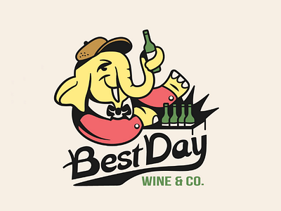 B.D. bottle custom type delivery design elephant logo typography wine