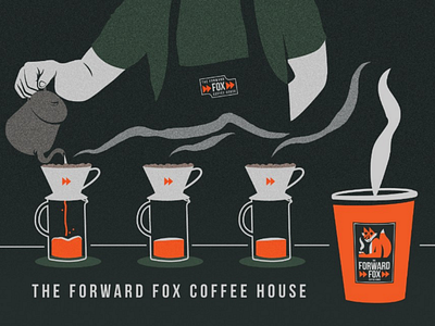 F.F. Illustrated Mock-up branding coffee forward fox illustration logo mock up