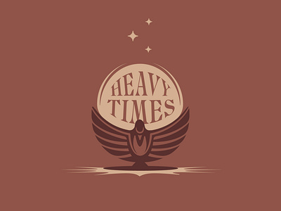 Heavy Times bird design doodle illustration typography vector